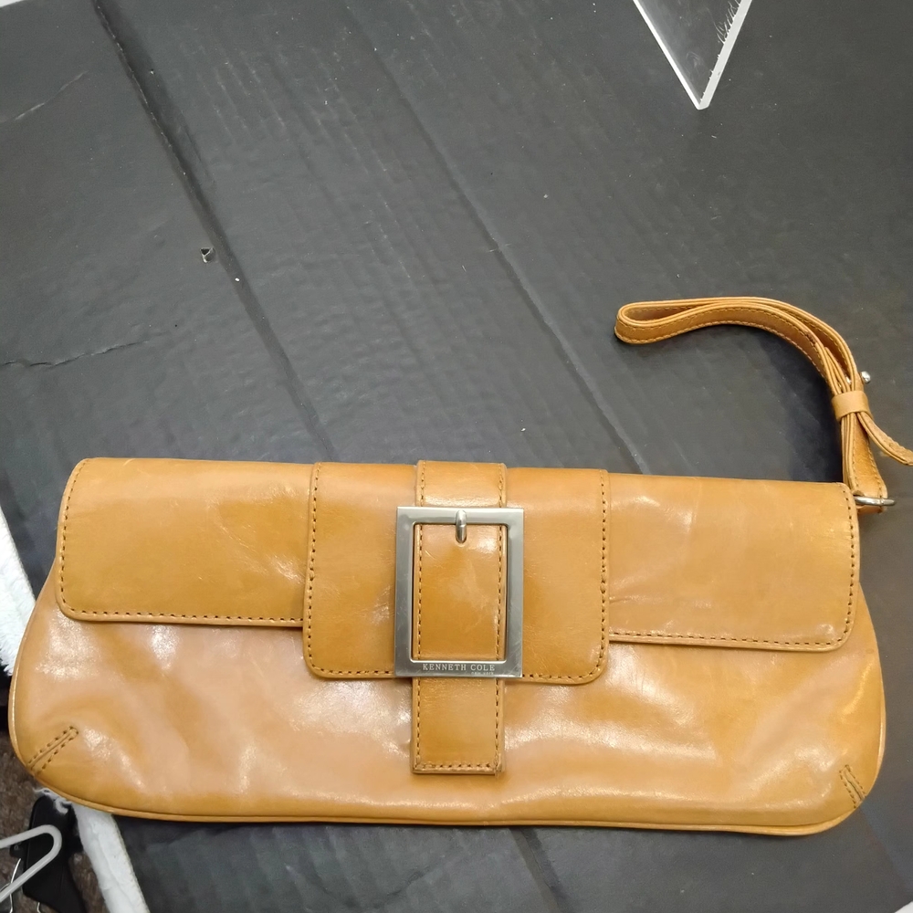 Kenneth Cole Tan Leather Wristlet with Buckle